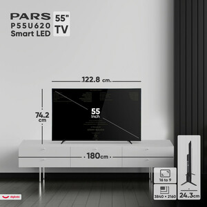 تلویزیون ال ای دی هوشمند پارس مدل P55U620 سایز 55 اینچ