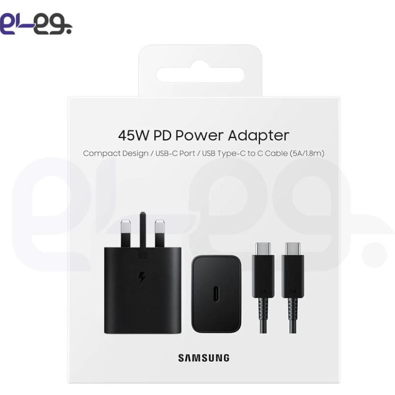 شارژر سامسونگ مدل EP-T4510 45W سه پین همراه کابل اصل | با ضمانت اصل بودن و مرجوعی بی قید و شرط + ارسال رایگان به سراسر کشور + ارسال سریع