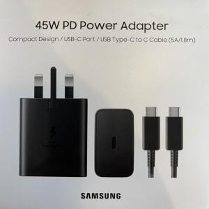 شارژر سامسونگ S24 Ultra ظرفیت ۴۵ وات سه پین با کابل + محصول اورجینال + با ضمانت بازگشت وجه + ارسال رایگان به تمام نقاط کشور