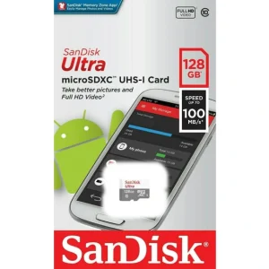 کارت حافظه MicroSDXC سن دیسک مدل Ultra کلاس 10 استاندارد UHS-I U1 A1 سرعت 100 مگابایت بر ثانیه حافظه 128 گیگابایت
