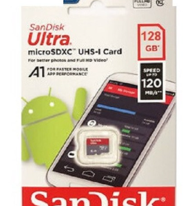 کارت حافظه سن دیسک Ultra A1 ظرفیت ۱۲۸ گیگابایت کلاس ۱۰ سرعت ۱۲۰MBps