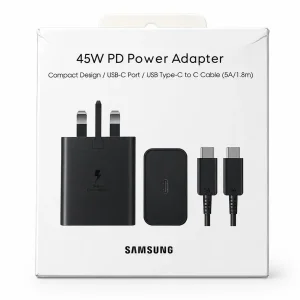شارژر دیواری سامسونگ 45 وات با کابل Type-C اصل