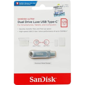 فلش مموری سن دیسک Ultra Dual Drive Luxe USB 3 ظرفیت 128 گیگابایت
