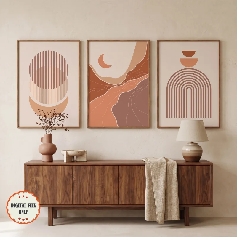 ست سه تایی پوسترهای دیجیتال مینیمال «تراکوتا» / TERRACOTTA Collection, Set of 3
