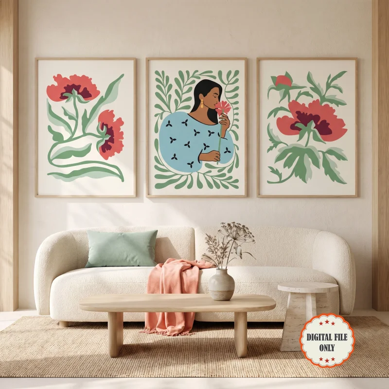 ست سه تایی پوسترهای دیجیتال مینیمال «فلورا» / FLORA Collection, Set of 3