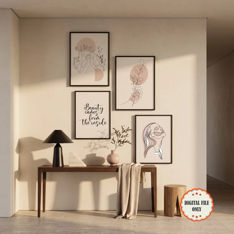 ست چهار تایی پوسترهای دیجیتال مینیمال «زیبایی درون» / INNER BEAUTY Collection, Set of 4