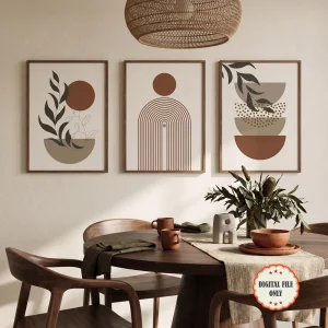 ست سه تایی پوسترهای دیجیتال مینیمال «باغِ هندسی» / GEOMETRIC GARDEN Collection, Set of 3