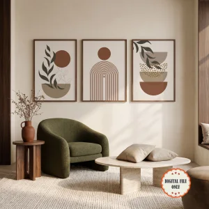 ست سه تایی پوسترهای دیجیتال مینیمال «باغِ هندسی» / GEOMETRIC GARDEN Collection, Set of 3