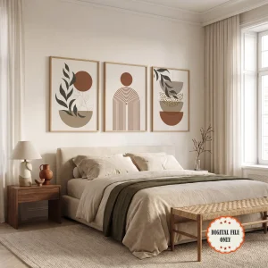 ست سه تایی پوسترهای دیجیتال مینیمال «باغِ هندسی» / GEOMETRIC GARDEN Collection, Set of 3