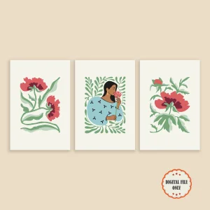 ست سه تایی پوسترهای دیجیتال مینیمال «فلورا» / FLORA Collection, Set of 3