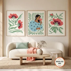 ست سه تایی پوسترهای دیجیتال مینیمال «فلورا» / FLORA Collection, Set of 3
