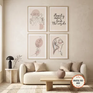 ست چهار تایی پوسترهای دیجیتال مینیمال «زیبایی درون» / INNER BEAUTY Collection, Set of 4
