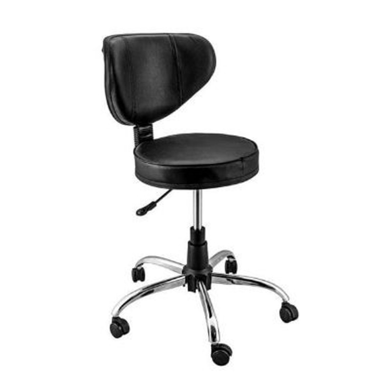 صندلی تابوره اداری چرمی با پایه فلزی مدل 052T