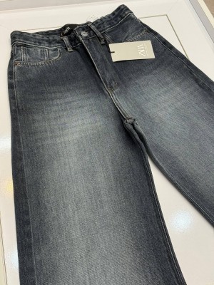 شلوار فلر بگ زارا رنگ آبی طوسی کد 65 - 451/4