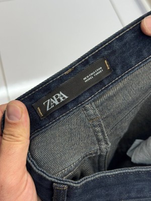 شلوار نیم بگ سرمه ای کثیف شور زارا-452/6-66