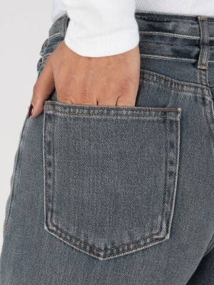 نیم بگ رویال جین - twin belt - آبی تیره برفکی