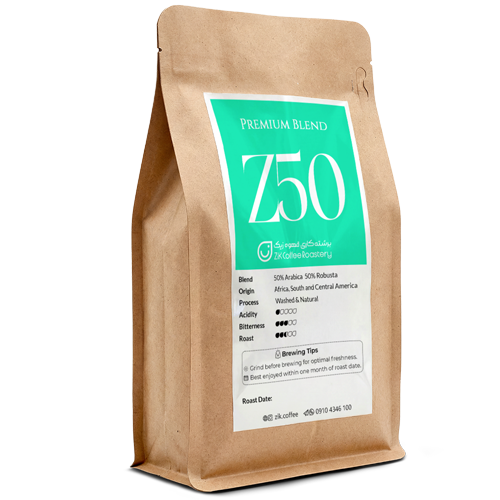 قهوه Z50 (ترکیب 5۰٪ عربیکا و 5۰٪ ربوستا)