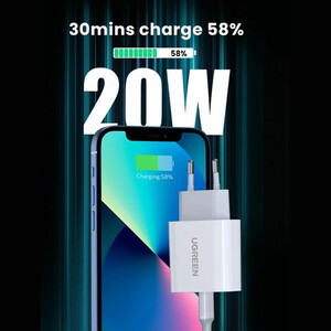 شارژر 20 وات یوگرین با کابل لایتنینگ
