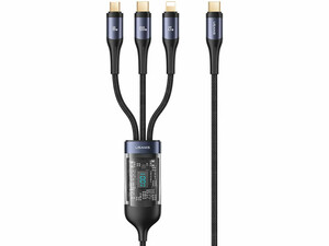 کابل شارژ سه سر تایپ سی به تایپ سی، میکرو و لایتنینگ 100 وات 1.2 متری یوسامز Usams US-SJ600 U83 Fast Charging &amp; Data Cable