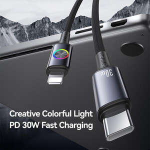 قیمت کابل آیفونی فست شارژ تایپ سی به لایتنینگ 30 وات 1.2 متری یوسامز