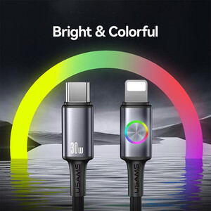 کیفیت کابل آیفونی فست شارژ تایپ سی به لایتنینگ 30 وات 1.2 متری یوسامز