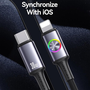 بهترین کابل آیفونی فست شارژ تایپ سی به لایتنینگ 30 وات 1.2 متری یوسامز