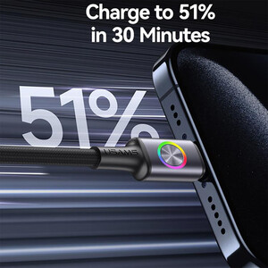 قیمت کابل آیفونی فست شارژ تایپ سی به لایتنینگ 30 وات 1.2 متری یوسامز