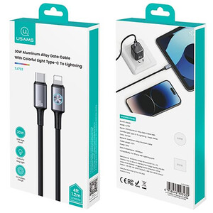 خرید کابل آیفونی فست شارژ تایپ سی به لایتنینگ 30 وات 1.2 متری یوسامز