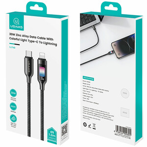 بسته بندی کابل  فست شارژ تایپ سی به لایتنینگ 30 وات 1.2 متری یوسامز SJ749