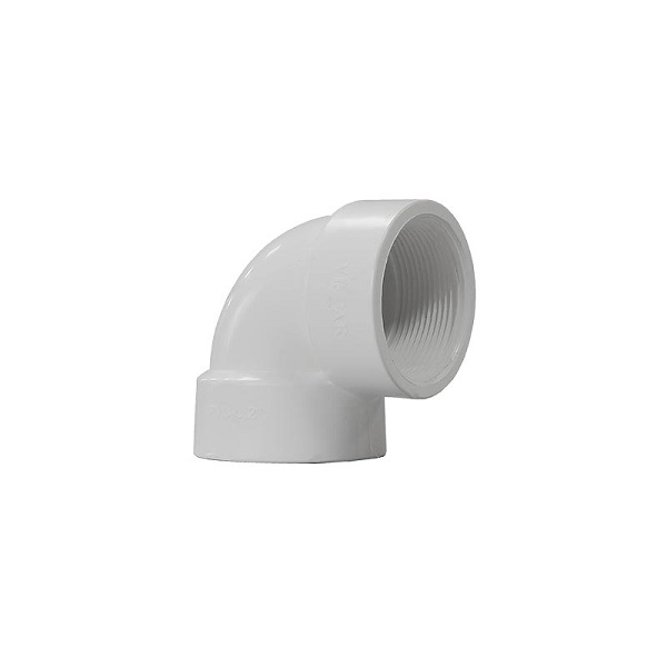 زانو ماده رزوه ای U-PVC سایز 1/2 اینچ (2) ویسپار