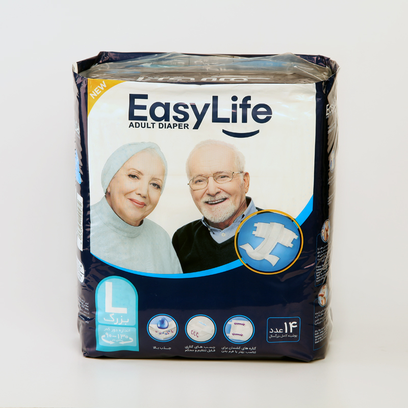 پوشینه چسبی بزرگسال ایزی لایف سایز بزرگ بسته 14 عددی