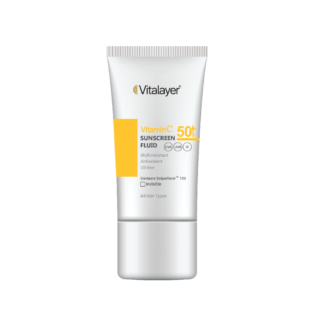 ضد آفتاب فلوئید بیرنگ Vitalayer Vitamin C SPF50 | محافظت کامل و بافت سبک بدون چربی