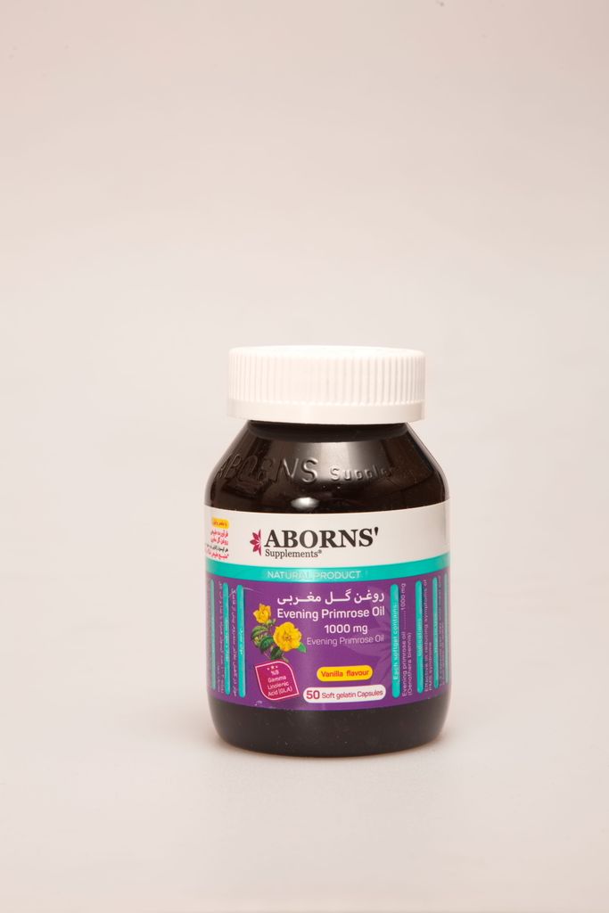 سافت ژل روغن گل مغربی 1000 میلیگرم ابورنز Aborns Evening Primrose Oil 1000mg | مکمل سلامت بانوان و پوست