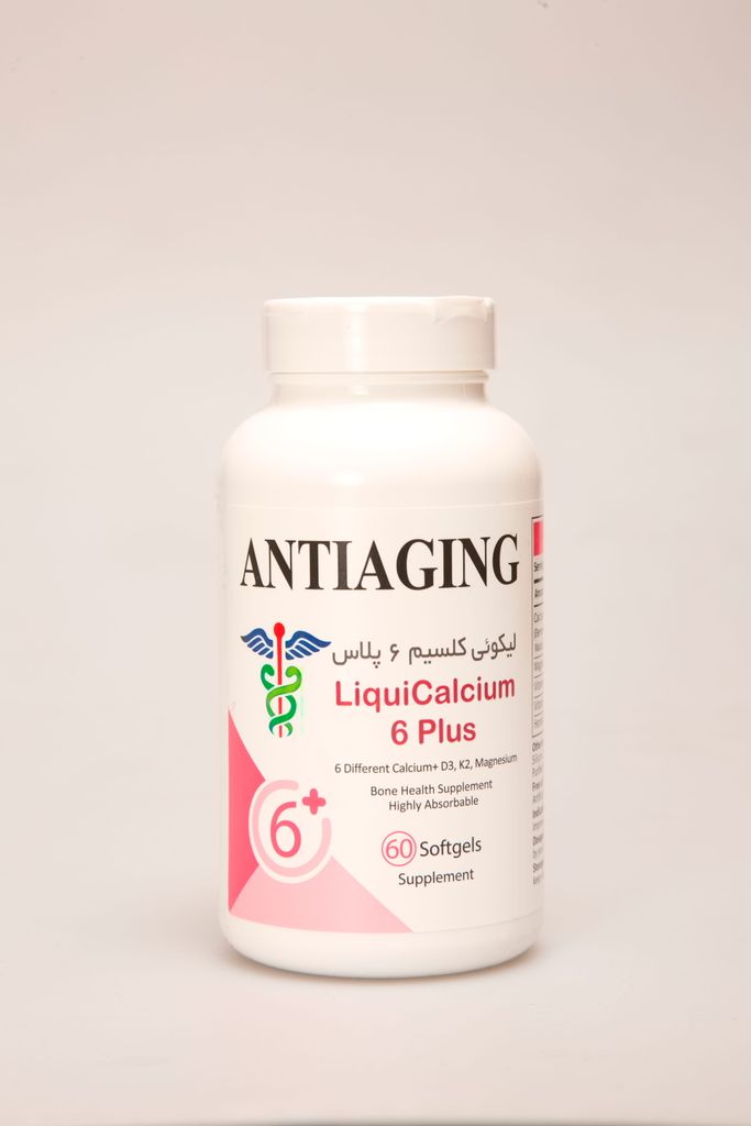 سافت ژل لیکوی کلسیم ۶ پلاس آنتی ایجینگ Antiaging LiquiCalcium 6 Plus | کلسیم، ویتامین D3، K2 و منیزیم