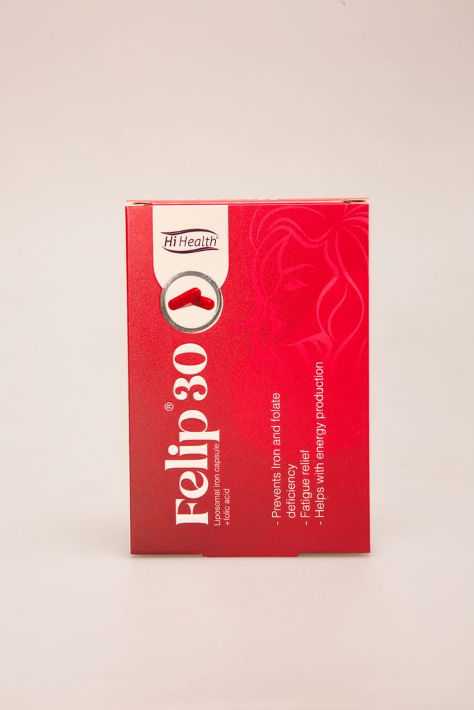 کپسول FeLip 30 | آهن لیپوزومال + اسید فولیک برای درمان کمخونی و افزایش انرژی
