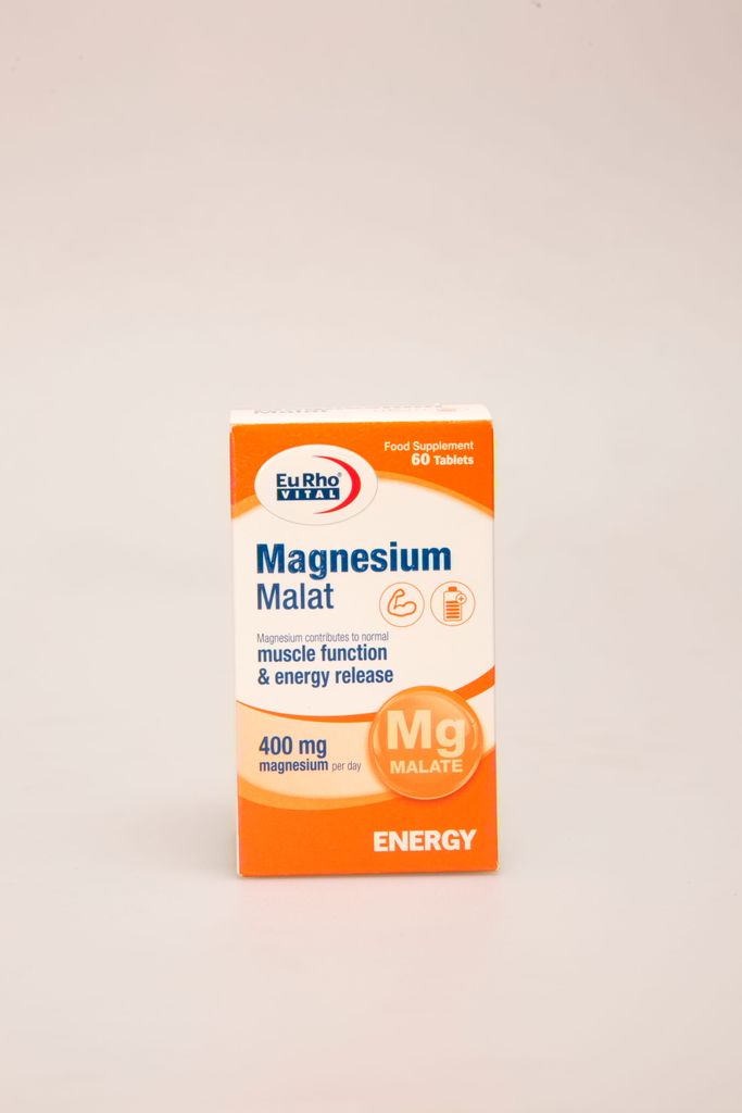 قرص Magnesium Malate یوروویتال | منیزیم مالات 400 میلیگرم برای عضلات، انرژی و کاهش خستگی