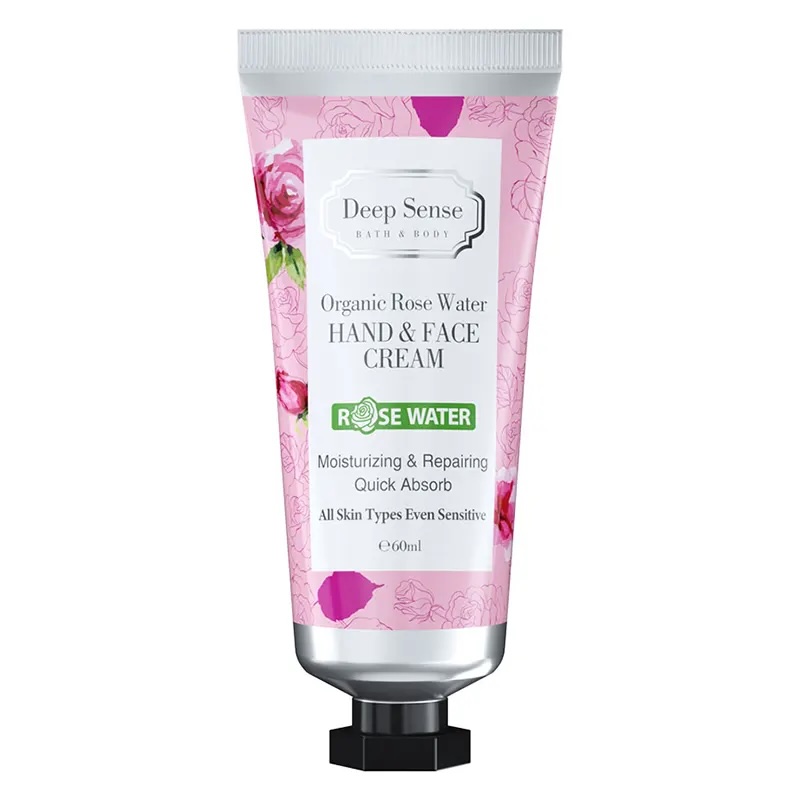 کرم مرطوب کننده دست و صورت گلاب طبیعی دیپ سنس Deep Sense Moisturizing Cream | آبرسانی و نرم کردن پوست دست و صورت 60 ml