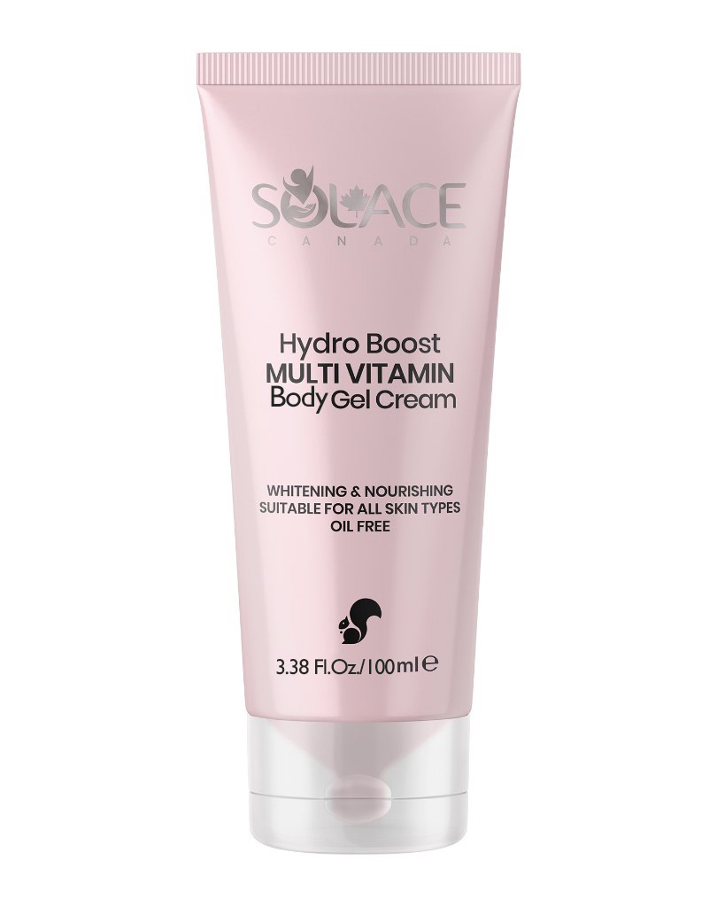 ژل کرم بدن مولتی ویتامین سولیس کانادا Solace Canada Hydro Boost Multi Vitamin Body Gel Cream | آبرسان، مغذی و روشنکننده پوست