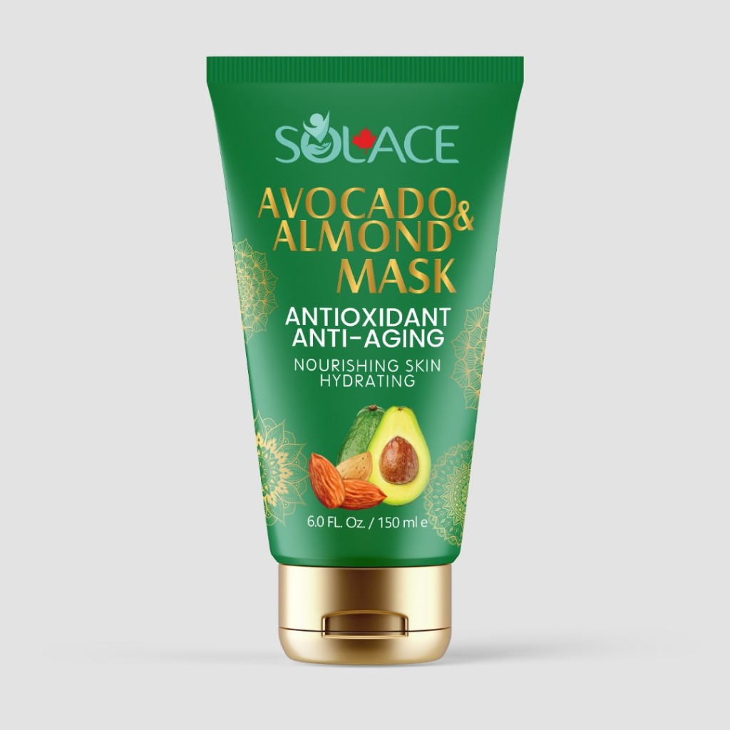 ماسک صورت آووکادو و بادام سولیس کانادا Solace Canada Avocado & Almond Mask | آبرسان، مغذی و ضدپیری پوست