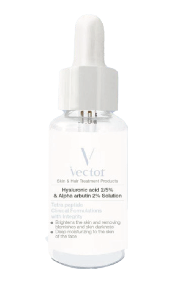 سرم هیالورونیک اسید ۲.۵٪ و آلفا آربوتین ۲٪ وکتور | Vector Hyaluronic Acid 2.5% & Alpha Arbutin 2% Solution Serum