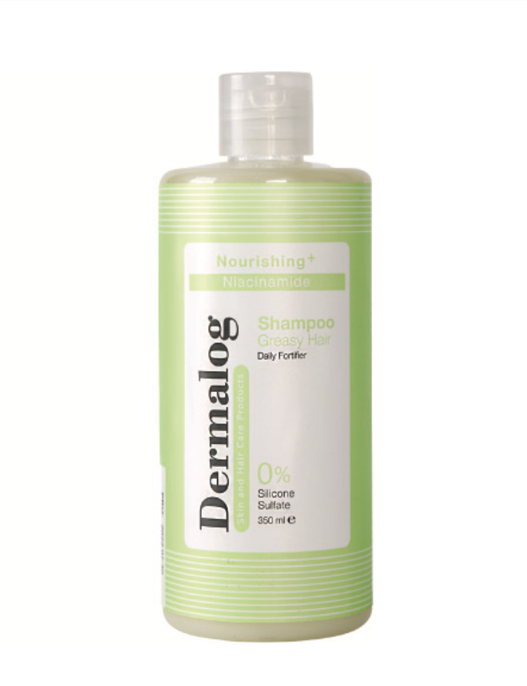 شامپو موهای چرب نیاسینامید درمالوگ ۳۵۰ میلیلیتر (Dermalog Nourishing+ Niacinamide Shampoo for Greasy Hair 350 ml)