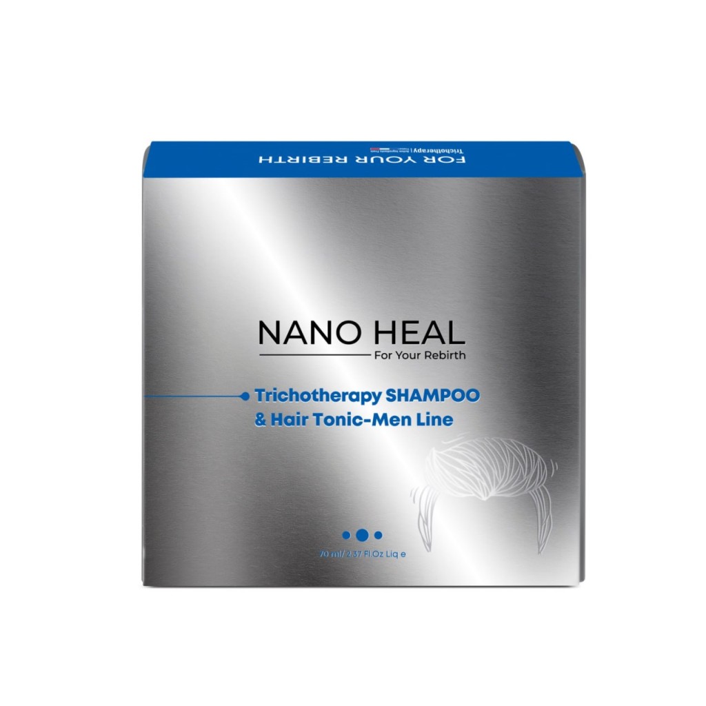 پک شامپو تریکوتراپی و تونیک مو آقایان نانوهیل ۷۰ میلیلیتر (Nano Heal Trichotherapy Shampoo & Hair Tonic Men Line 70 ml)