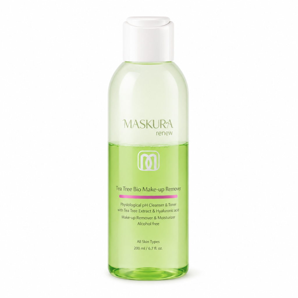 پاککننده آرایش بیو تی تری ماسکورا رینیو مناسب انواع پوست، ۲۰۰ میلیلیتر (Maskura Renew Tea Tree Bio Make-up Remover for All Skin Types, 200 mL)