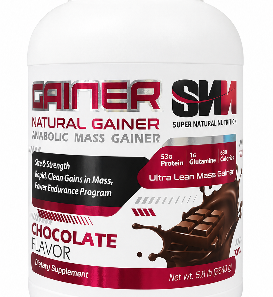 پودر گینر نچرال اسویام با طعم شکلات، ۲۶۴۰ گرم (SVM Natural Gainer Anabolic Mass Gainer Chocolate, 2640 g)