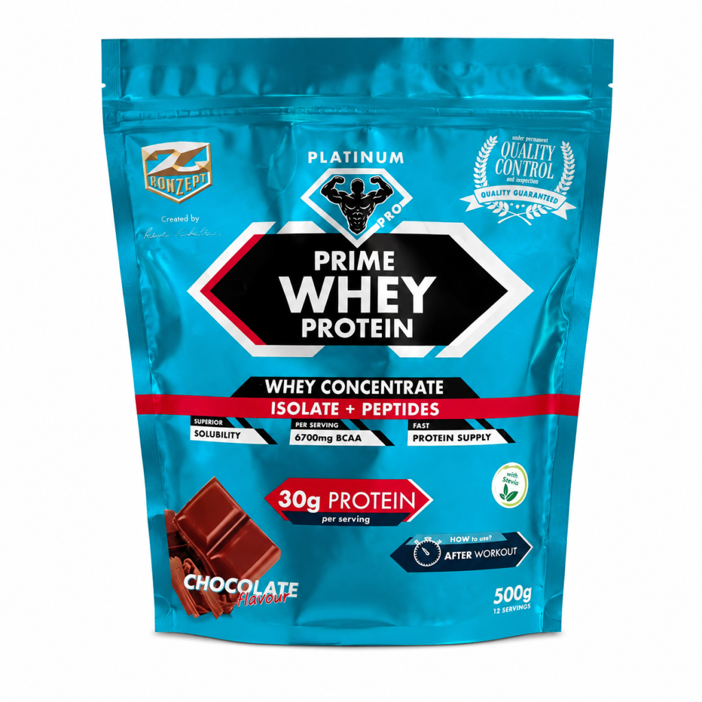 پودر پروتئین وی پرایم رونزپت ۵۰۰ گرم – طعم شکلات Ronzept Platinum Pro Prime Whey Protein Chocolate 500 g