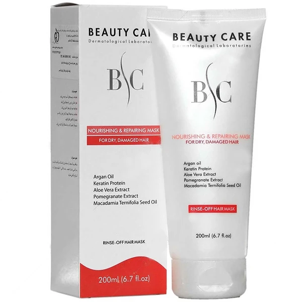 ماسک موی مغذی و ترمیمکننده بیوتی کر مناسب موهای خشک و آسیبدیده، ۲۰۰ میلیلیتر (BEAUTY CARE Nourishing & Repairing Rinse-Off Hair Mask, 200 mL)