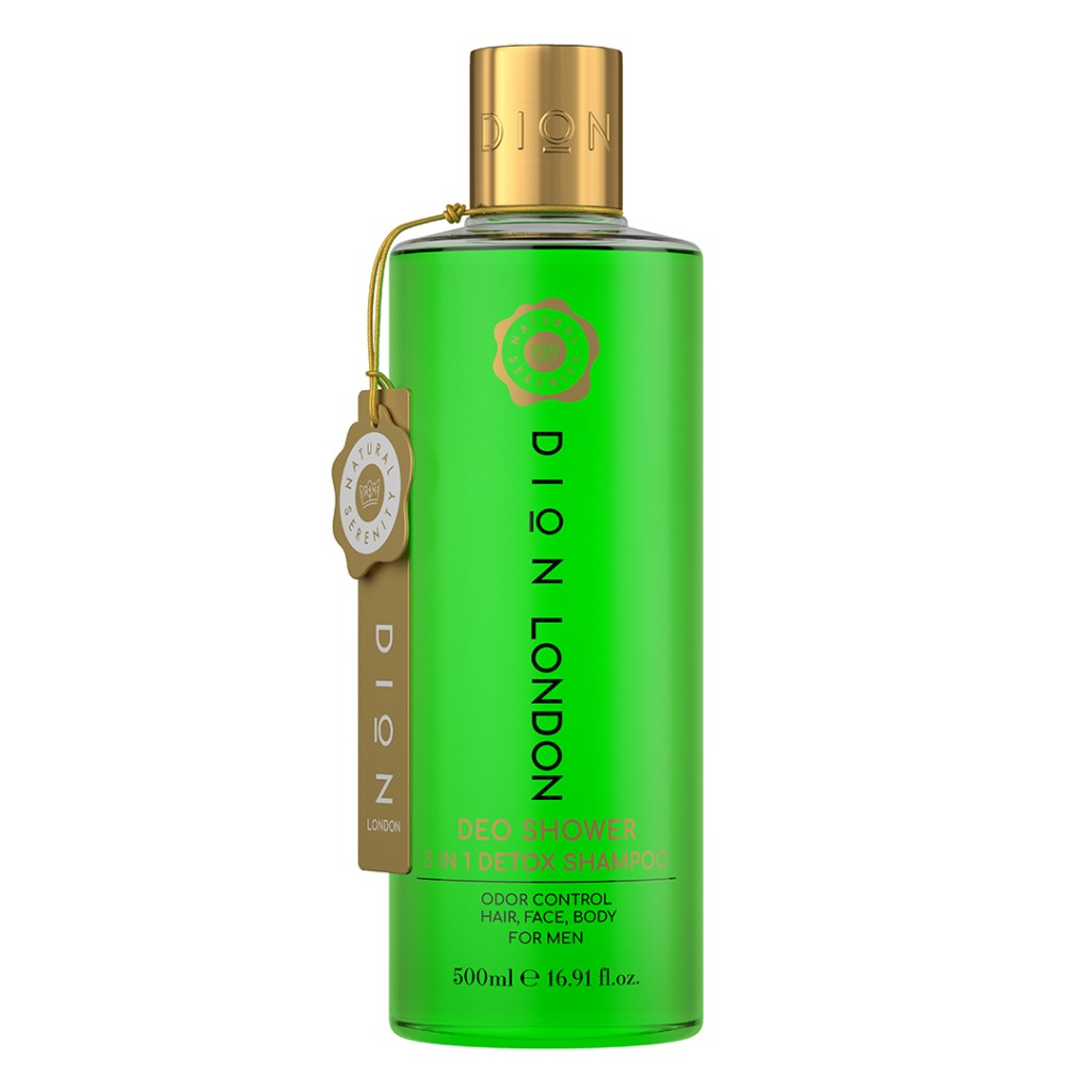 شامپو سهکاره دتوکس دئو شاور دیون لندن مخصوص آقایان، ۵۰۰ میلیلیتر DION London Deo Shower 3 in 1 Detox Shampoo for Men, 500 mL