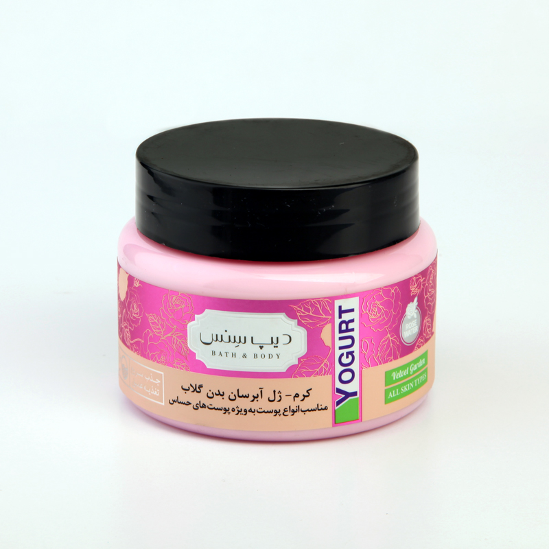 کرم–ژل آبرسان بدن دیپ‌سنس مدل Rose Velvet Garden مناسب انواع پوست