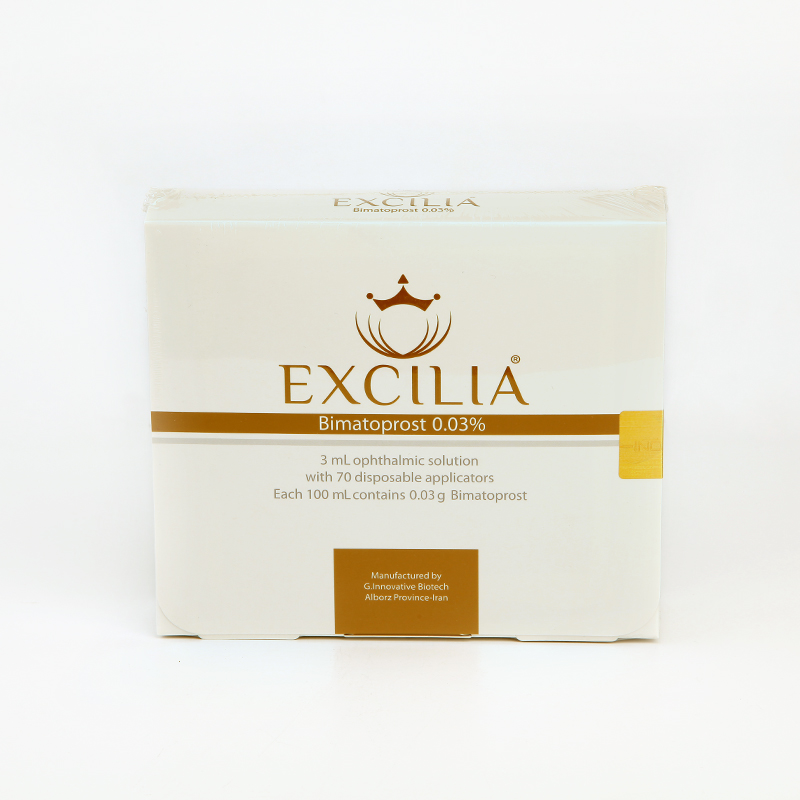 محلول اگزلیا Excilia حاوی Bimatoprost 0.03% به همراه 70 اپلیکاتور یک‌بارمصرف
