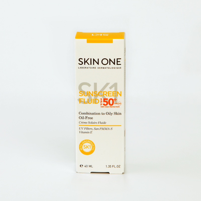 کرم ضدآفتاب اسکین وان مدل Sunscreen Fluid SPF 50+ مناسب پوست مختلط تا چرب (فاقد چربی) حجم 40 میلی‌لیتر